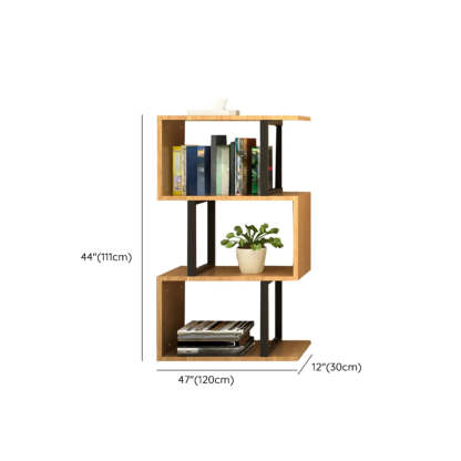 Modern Geometric Wood Grain Vertical Bookcase