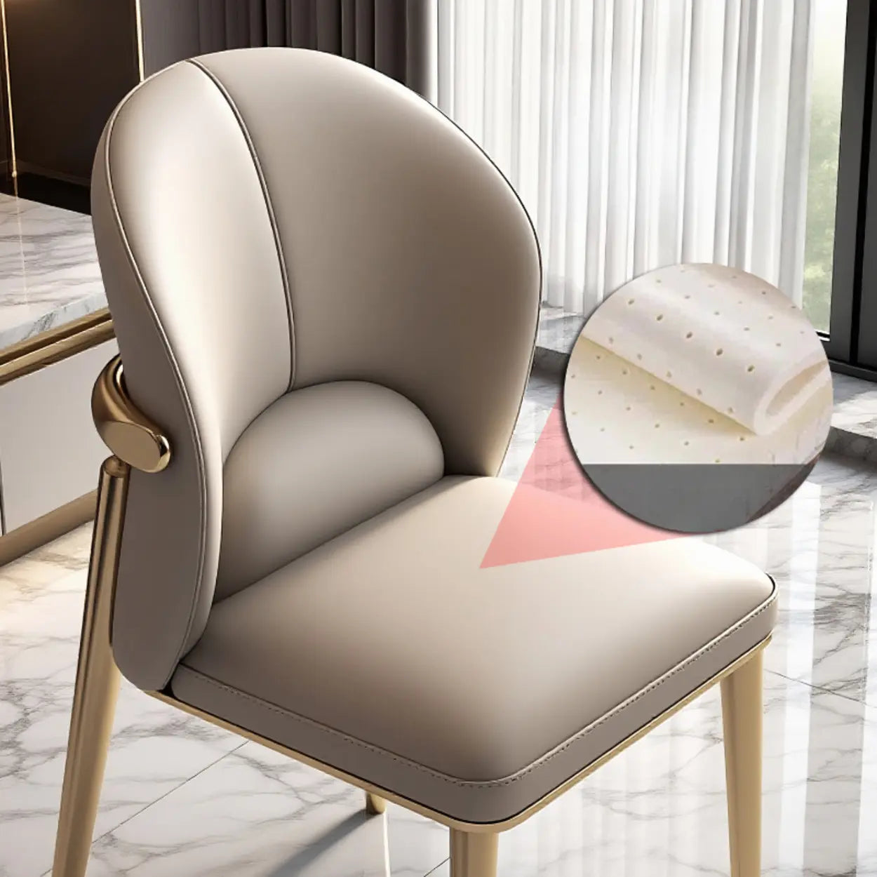 Modern Glam Faux Leather Armless Dining Chair