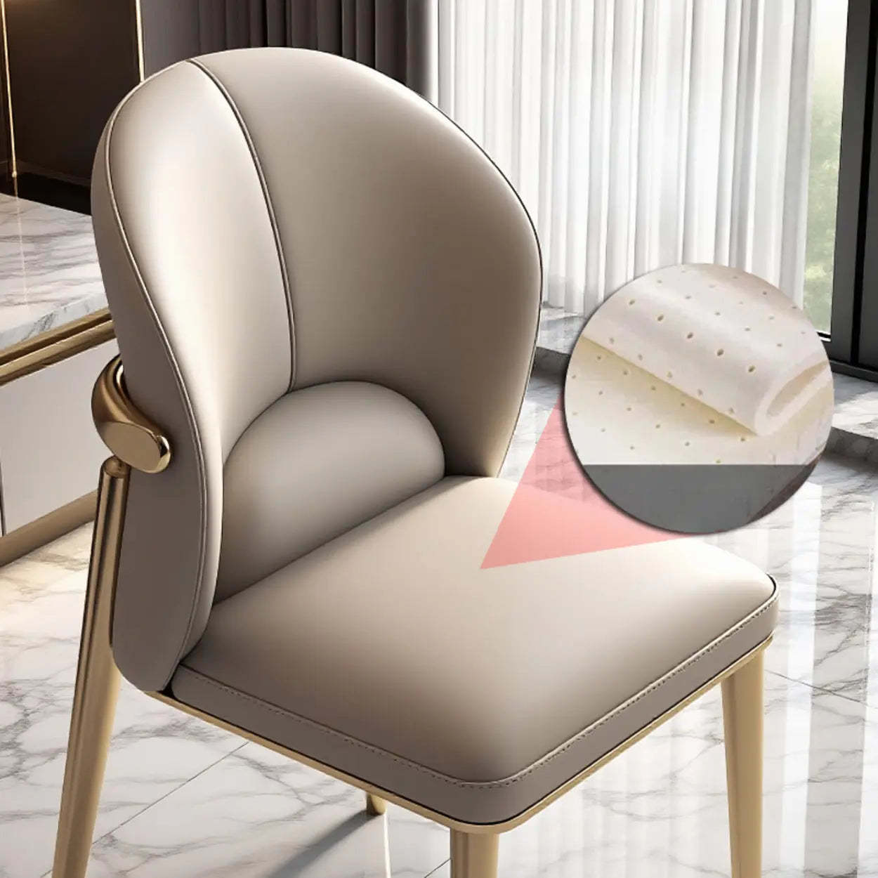 Modern Glam Faux Leather Armless Dining Chair