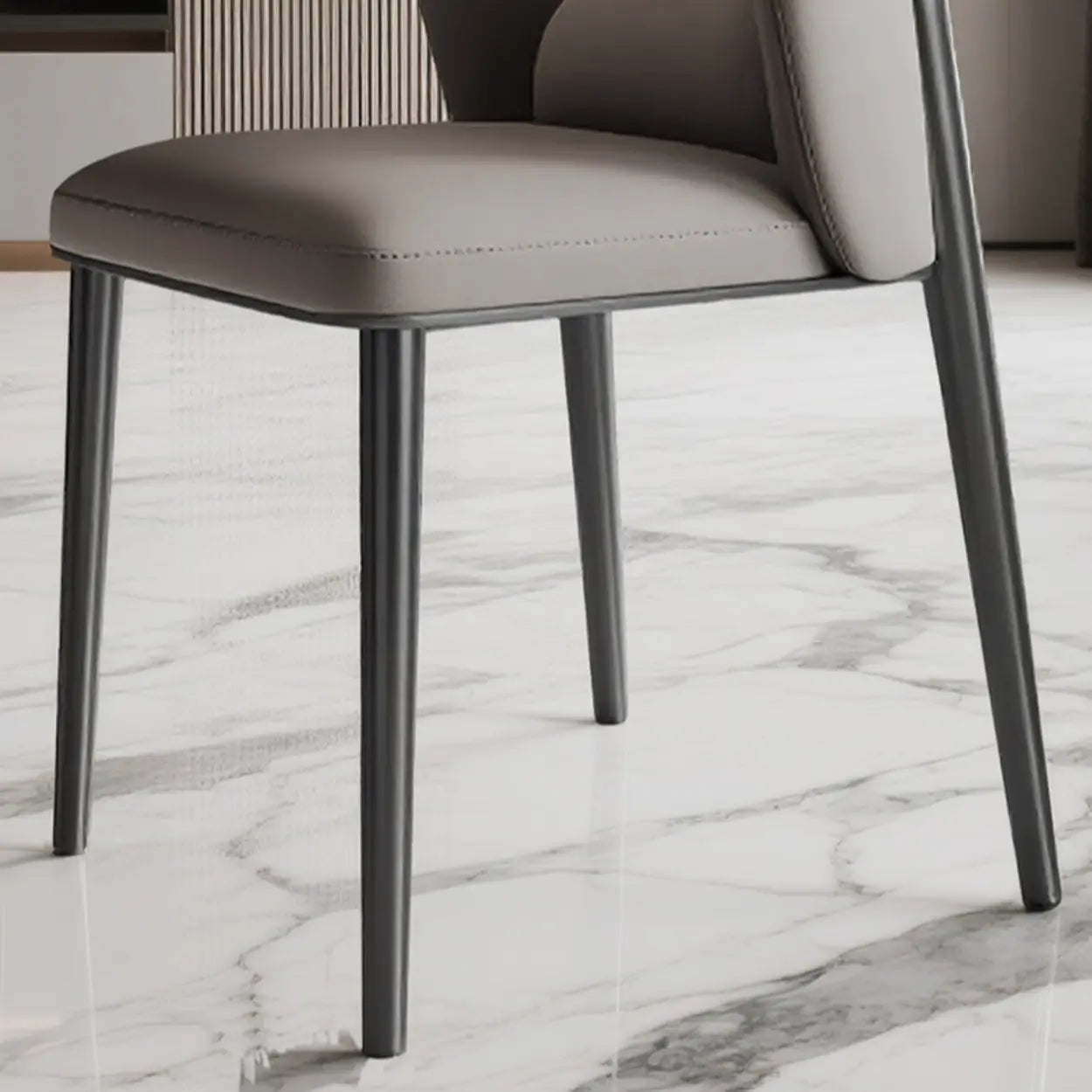 Modern Glam Faux Leather Armless Dining Chair