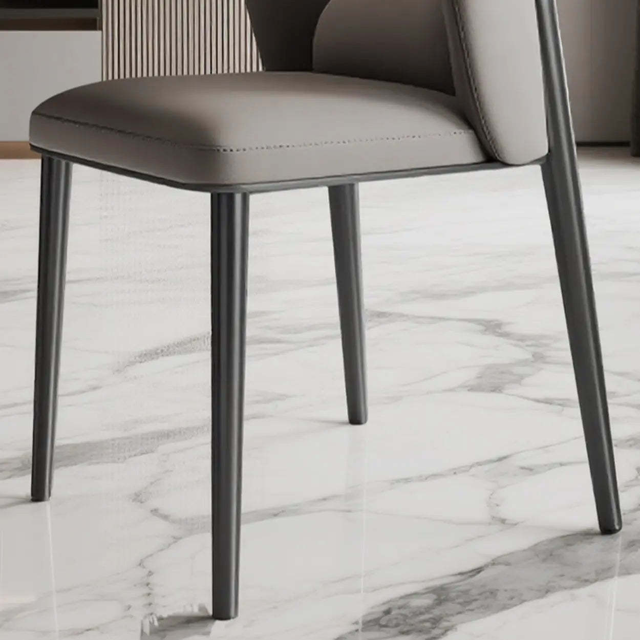 Modern Glam Faux Leather Armless Dining Chair