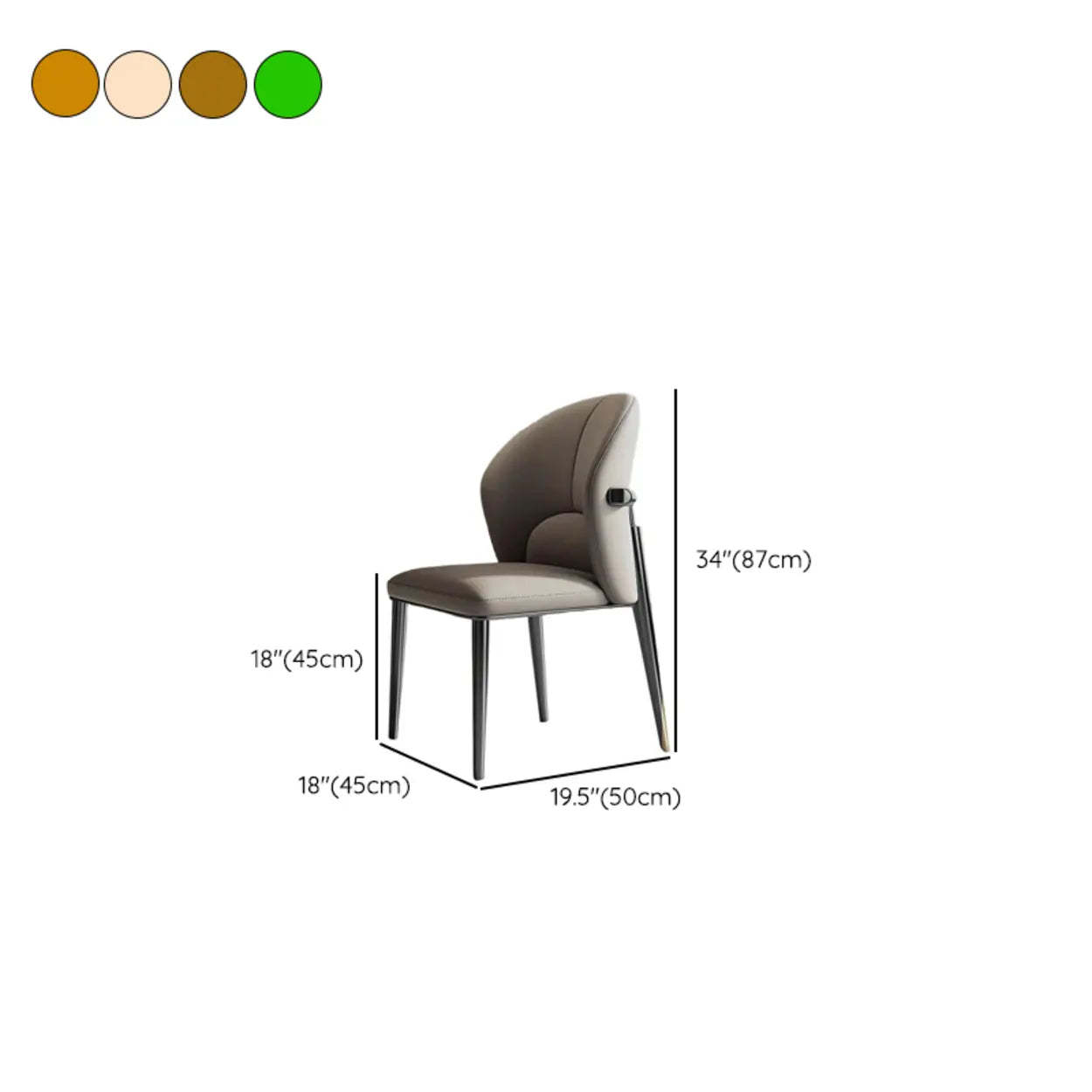 Modern Glam Faux Leather Armless Dining Chair