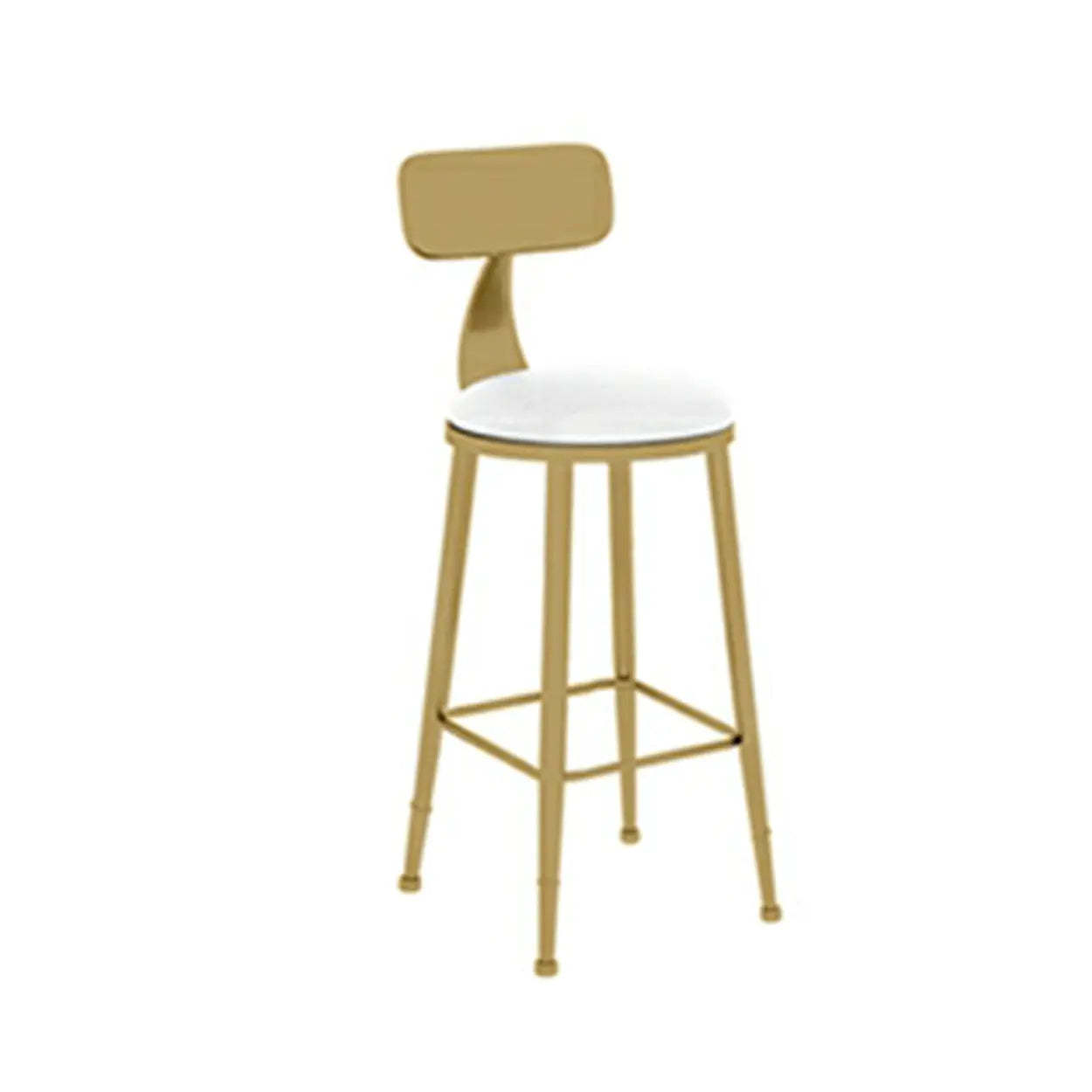Modern Glam Round Gold Metal Armless Bar Stool