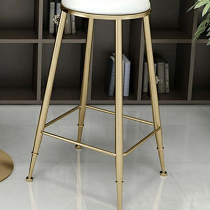 Modern Glam Round Gold Metal Armless Bar Stool
