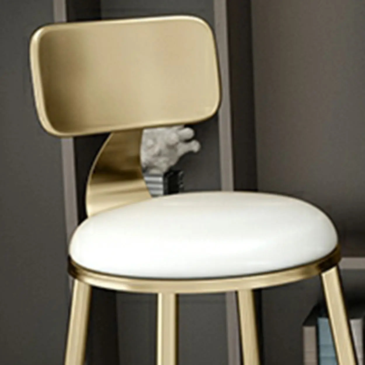 Modern Glam Round Gold Metal Armless Bar Stool