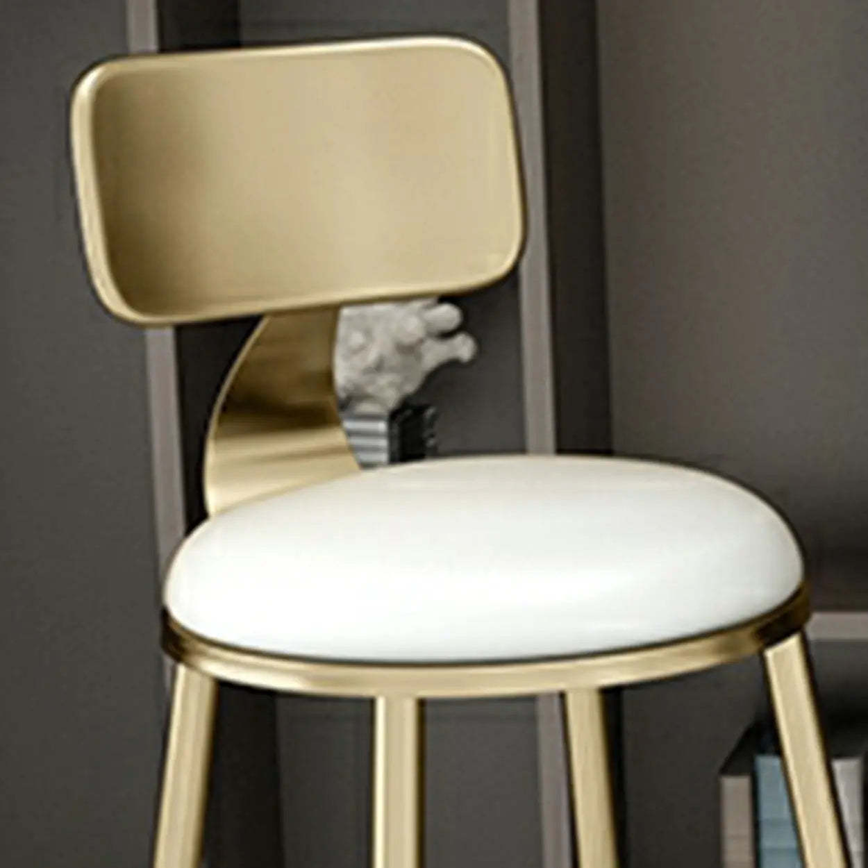 Modern Glam Round Gold Metal Armless Bar Stool