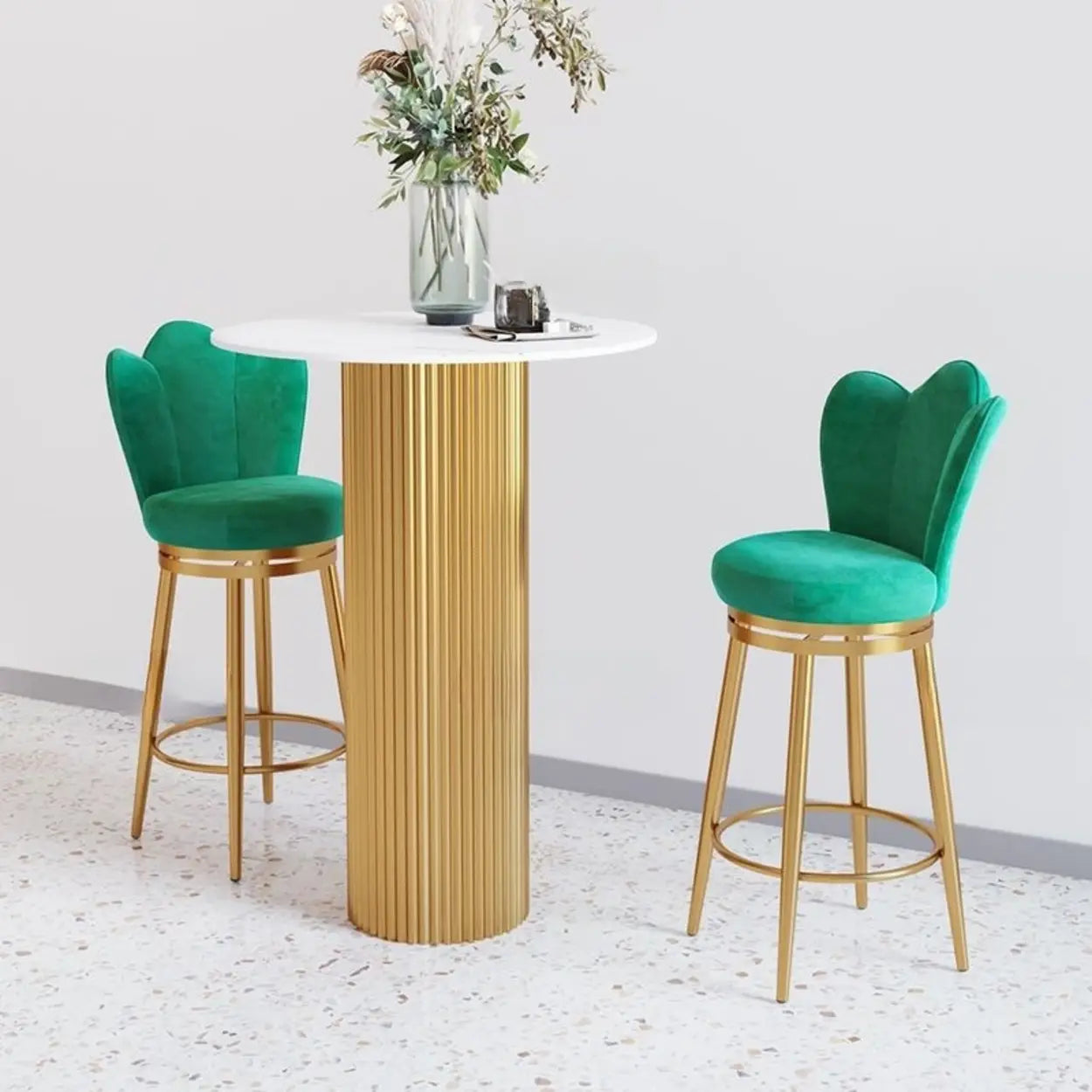 Modern Glam White Stone Bar Table