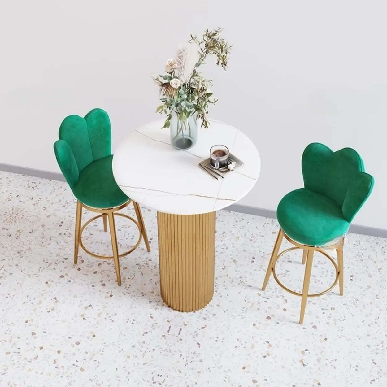Stone bar tables in white — Round