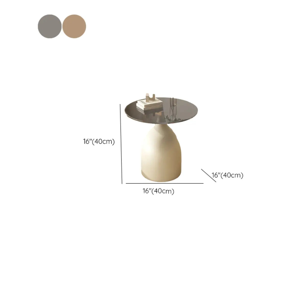 Glass Top Circular Pedestal Side Table
