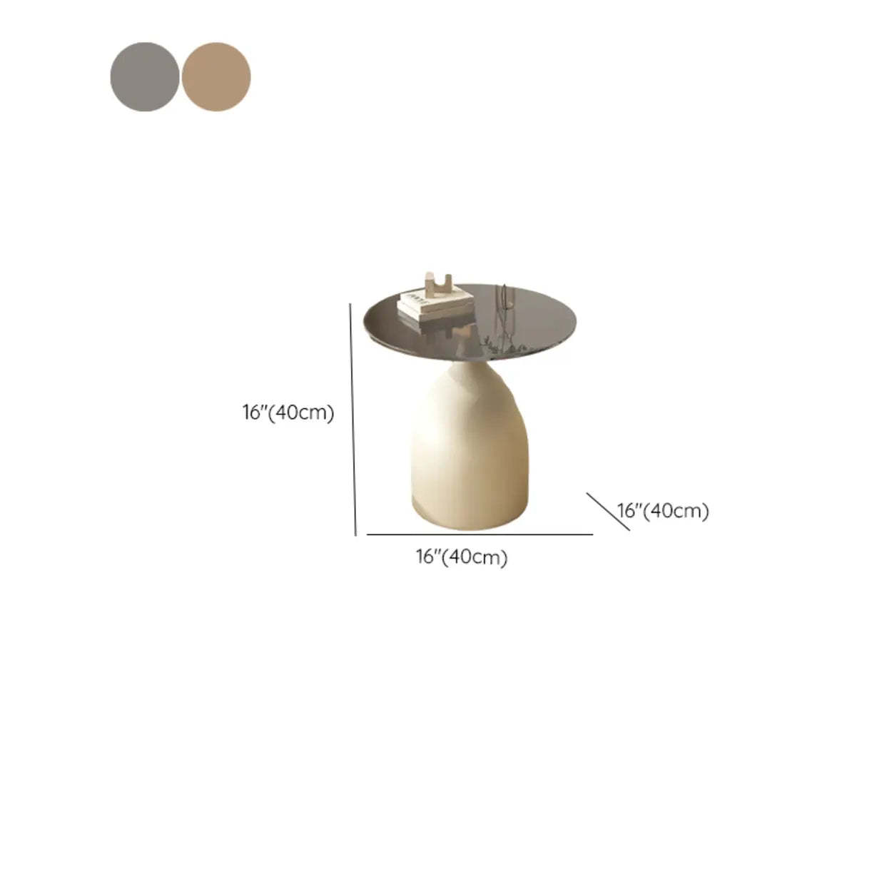 Glass Top Circular Pedestal Side Table