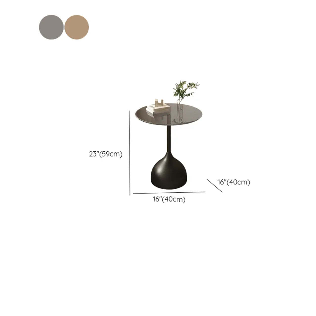 Glass Top Circular Pedestal Side Table