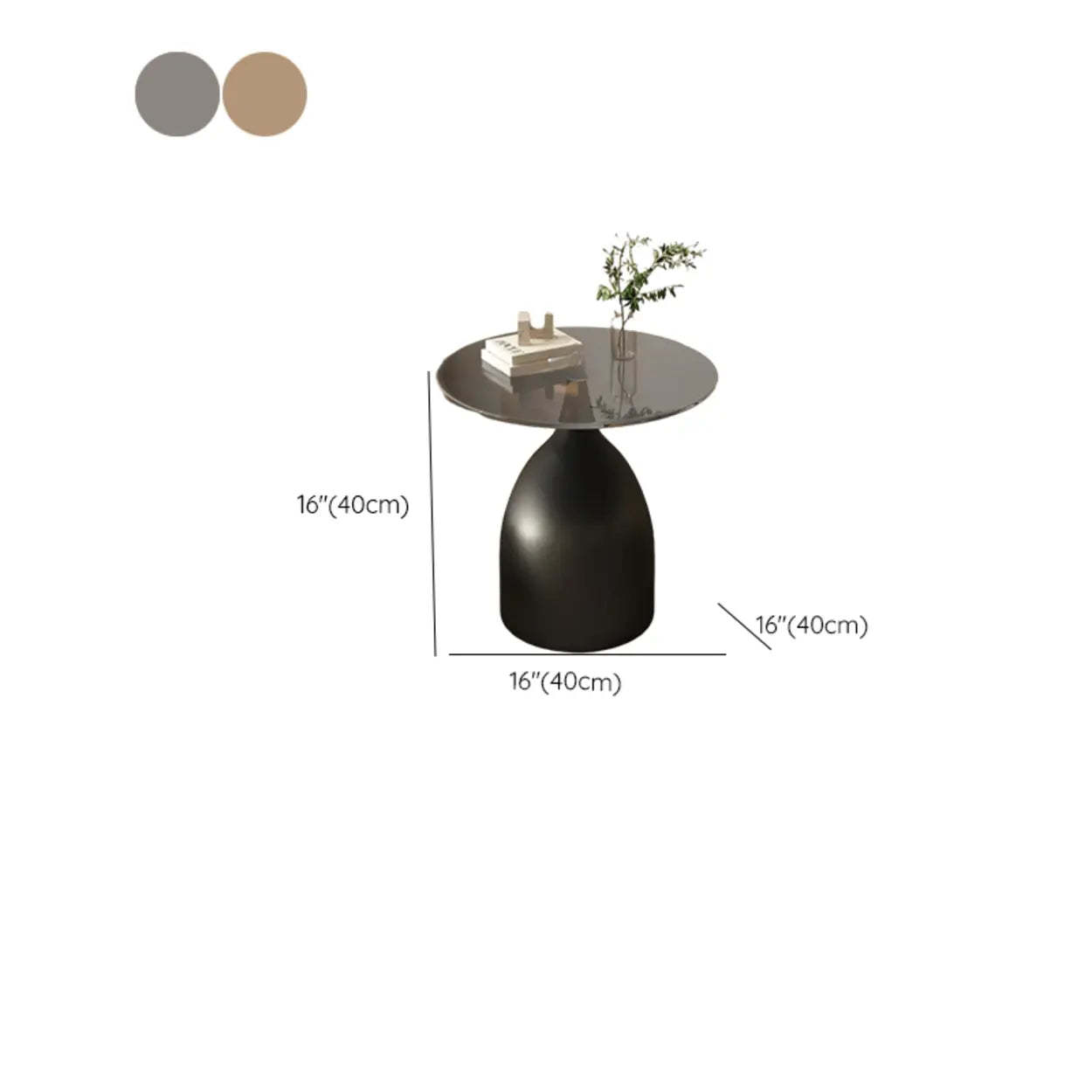 Glass Top Circular Pedestal Side Table