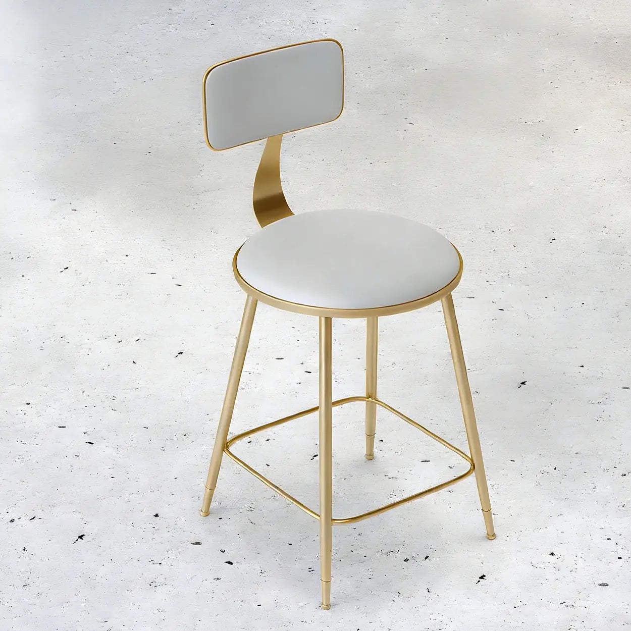 Modern Gold Low-Back Dining Chair with Footrest