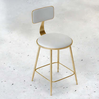 Modern Gold Low-Back Dining Chair with Footrest