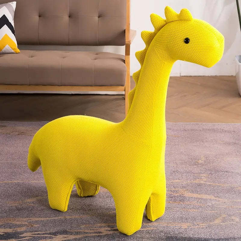 Modern Green Dinosaur-Shaped Knitted Kids Chair — Green-B