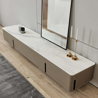 Modern Gray Stone Drawer Long TV Stand