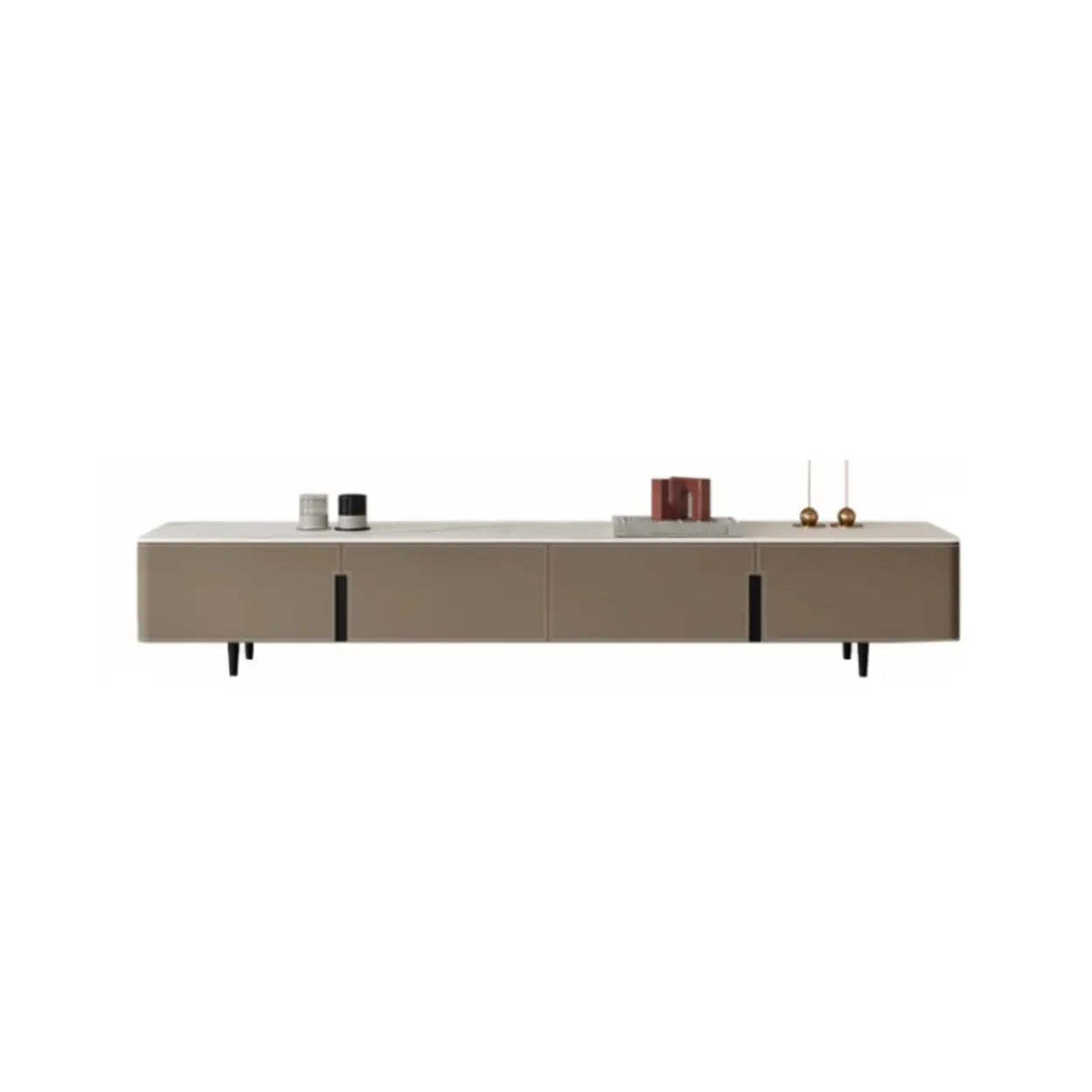 Modern Gray Stone Drawer Long TV Stand