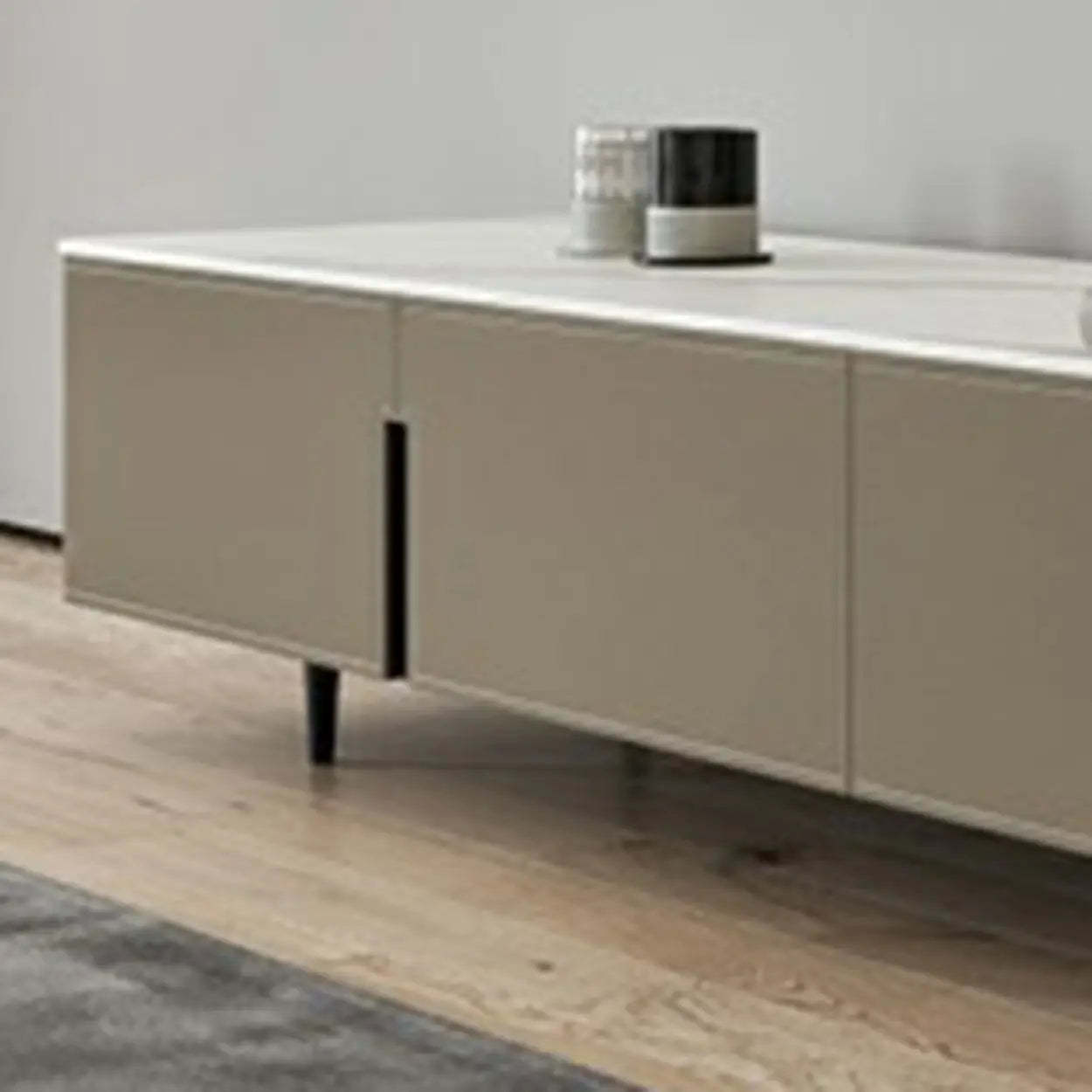 Modern Gray Stone Drawer Long TV Stand