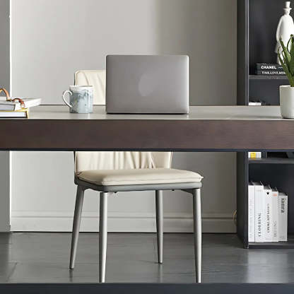 Modern Gray Stone Drawer Steel Sledge Writing Desk