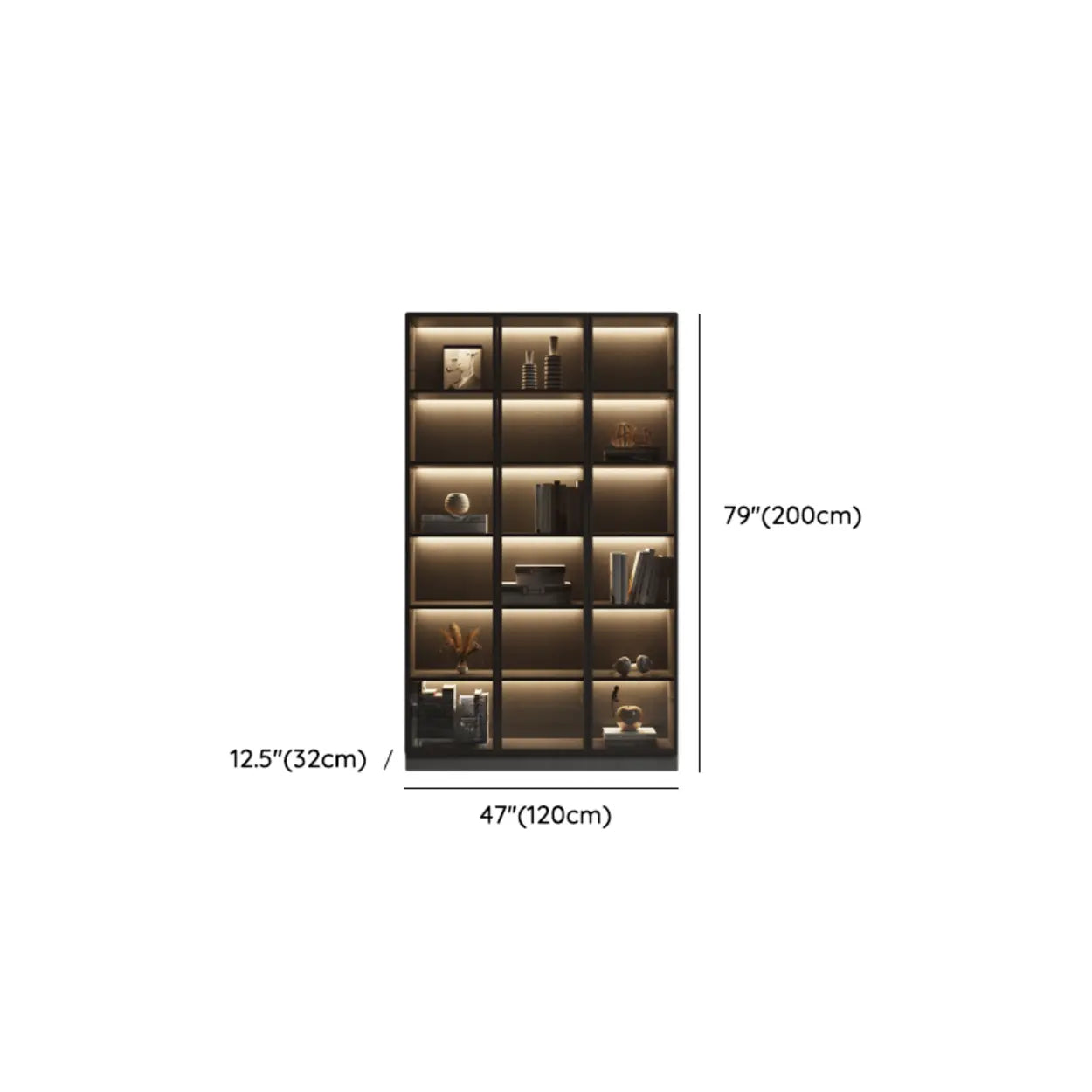 Modern Gray Wood Tall Display Cabinet
