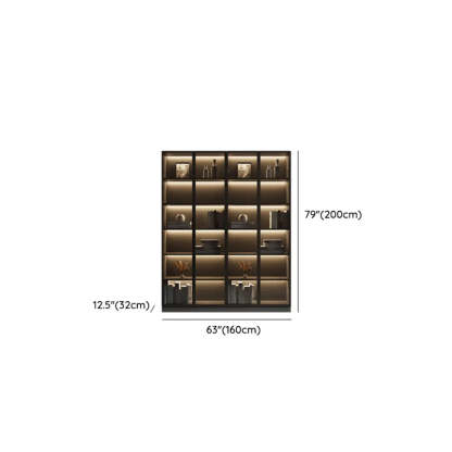 Modern Gray Wood Tall Display Cabinet