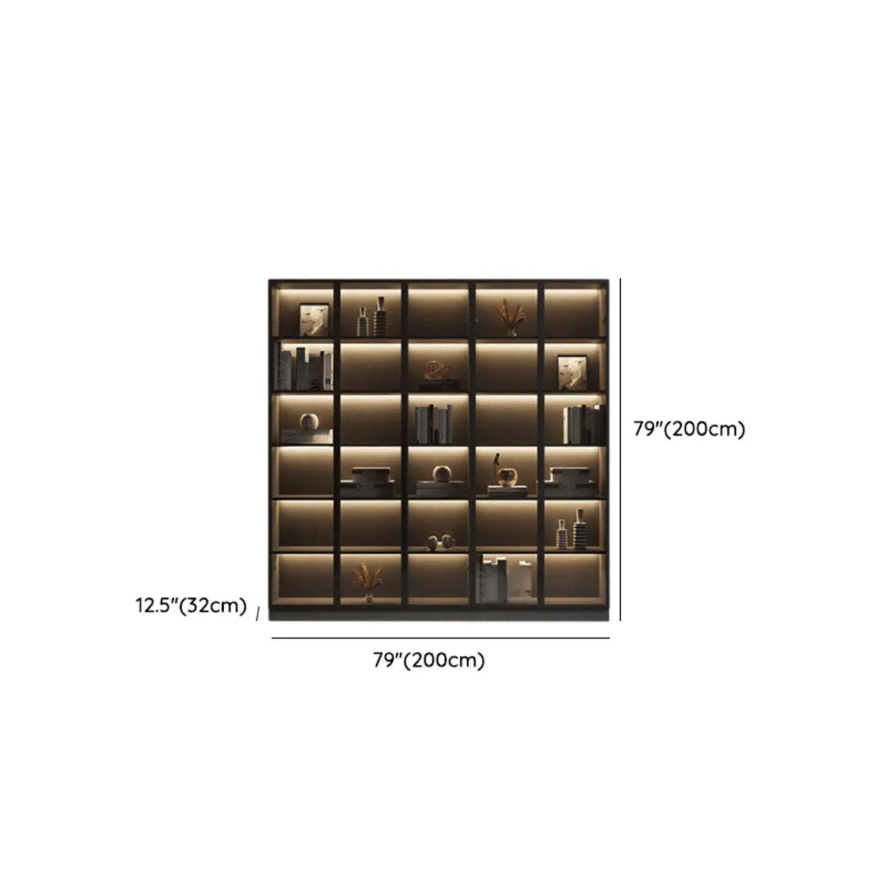 Modern Gray Wood Tall Display Cabinet