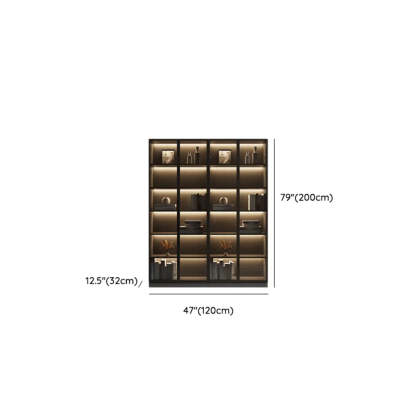 Modern Gray Wood Tall Display Cabinet