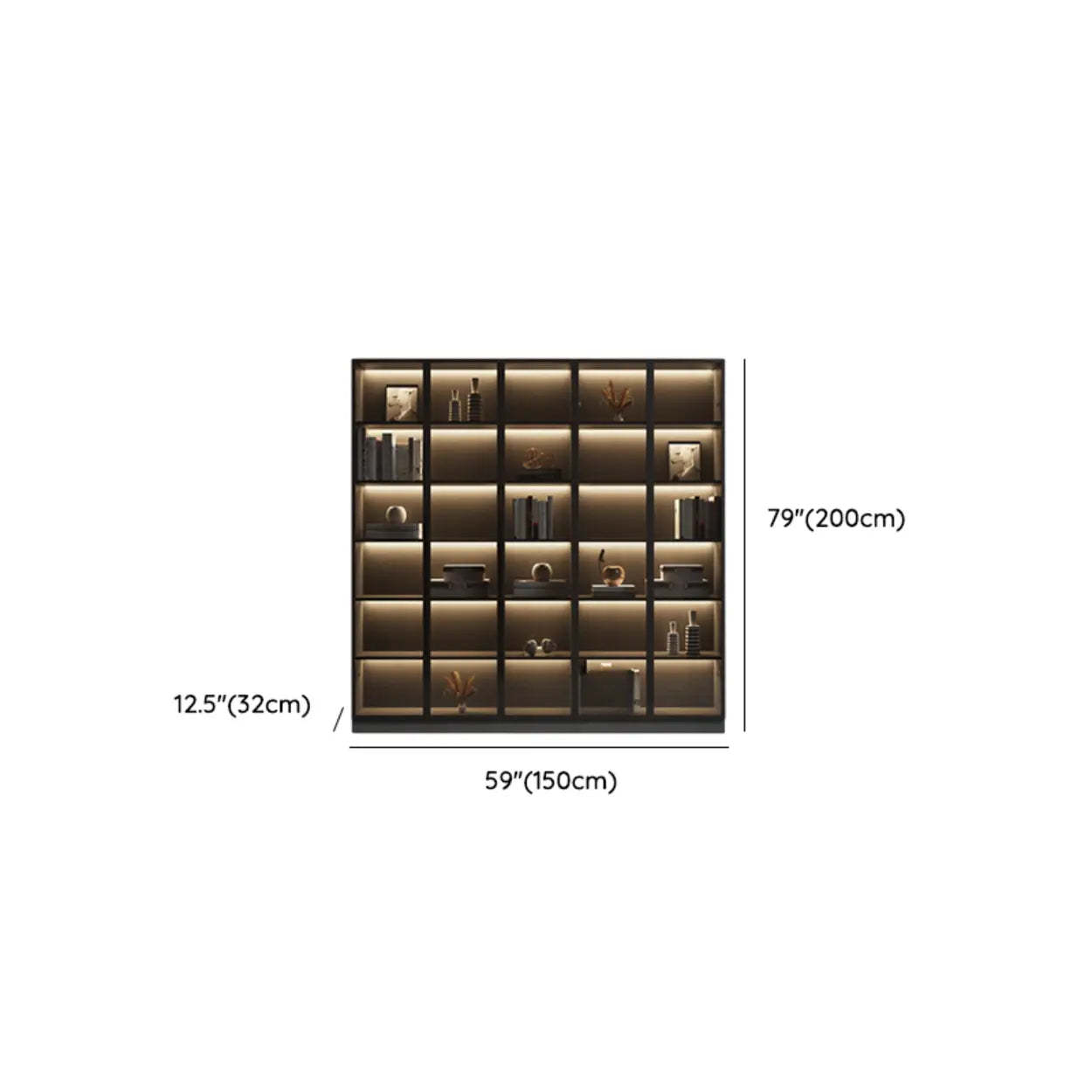 Modern Gray Wood Tall Display Cabinet