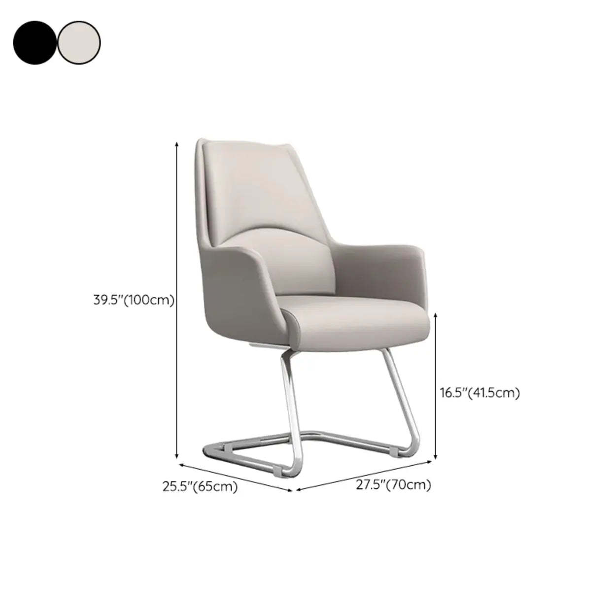 Modern High-Back Black Leather Executive Office Chair