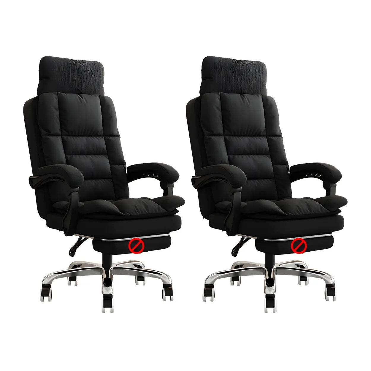 Modern High-Back Linen Swivel Ergonomic Office Chair — Gray / 2 Piece Set / Without Footrest