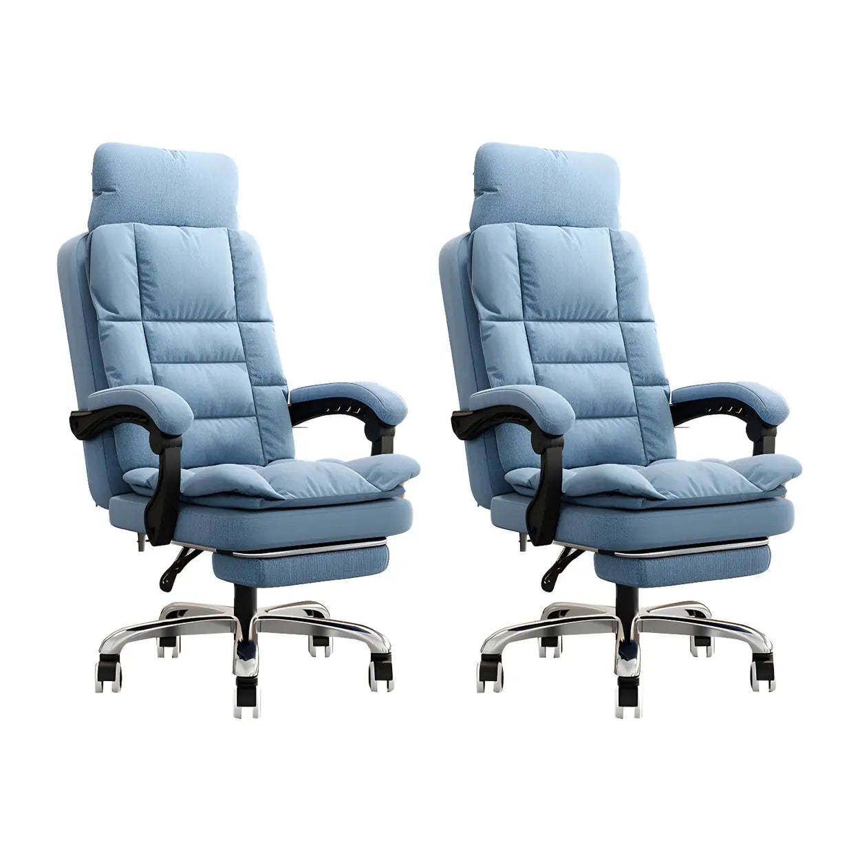 Modern High-Back Linen Swivel Ergonomic Office Chair