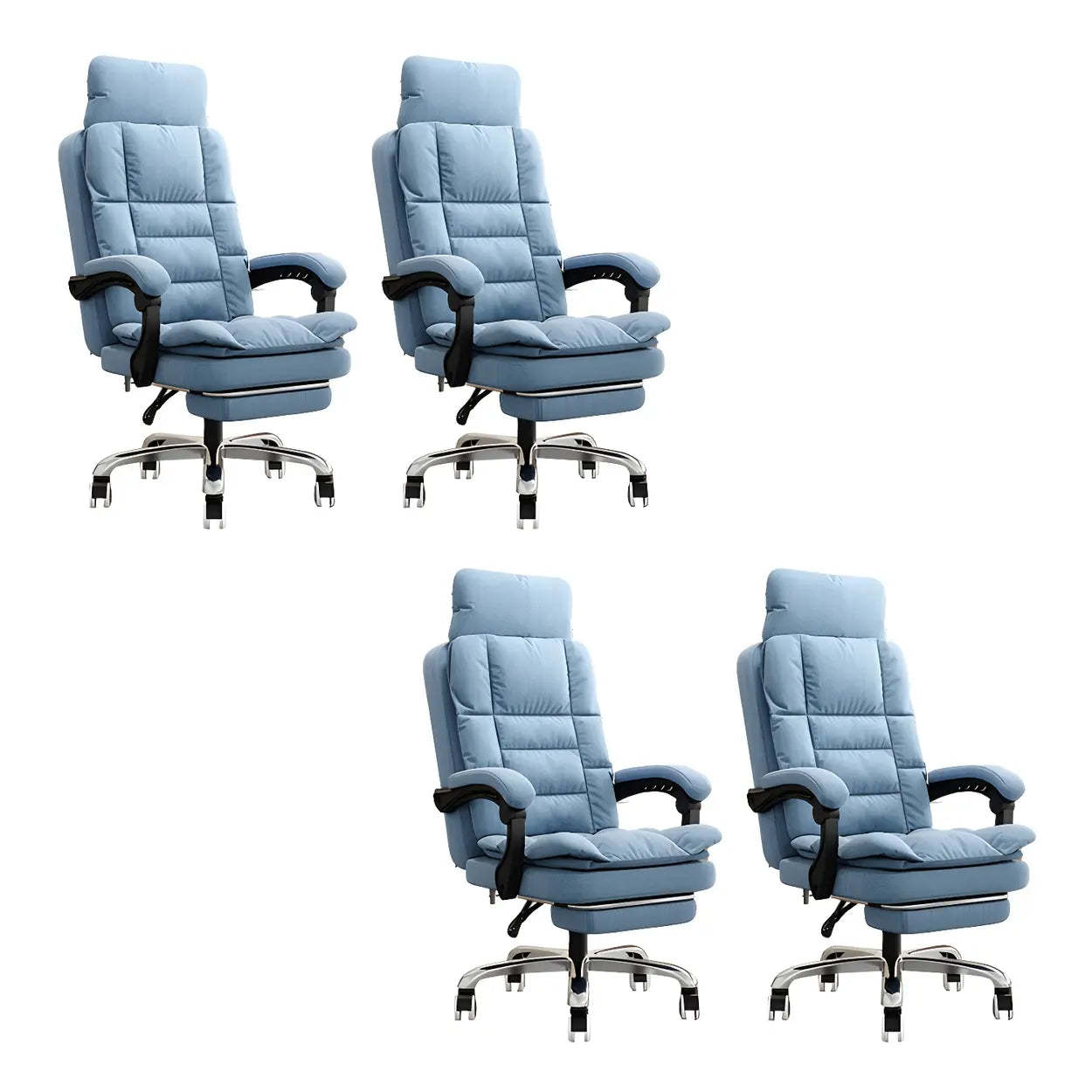 Modern High-Back Linen Swivel Ergonomic Office Chair