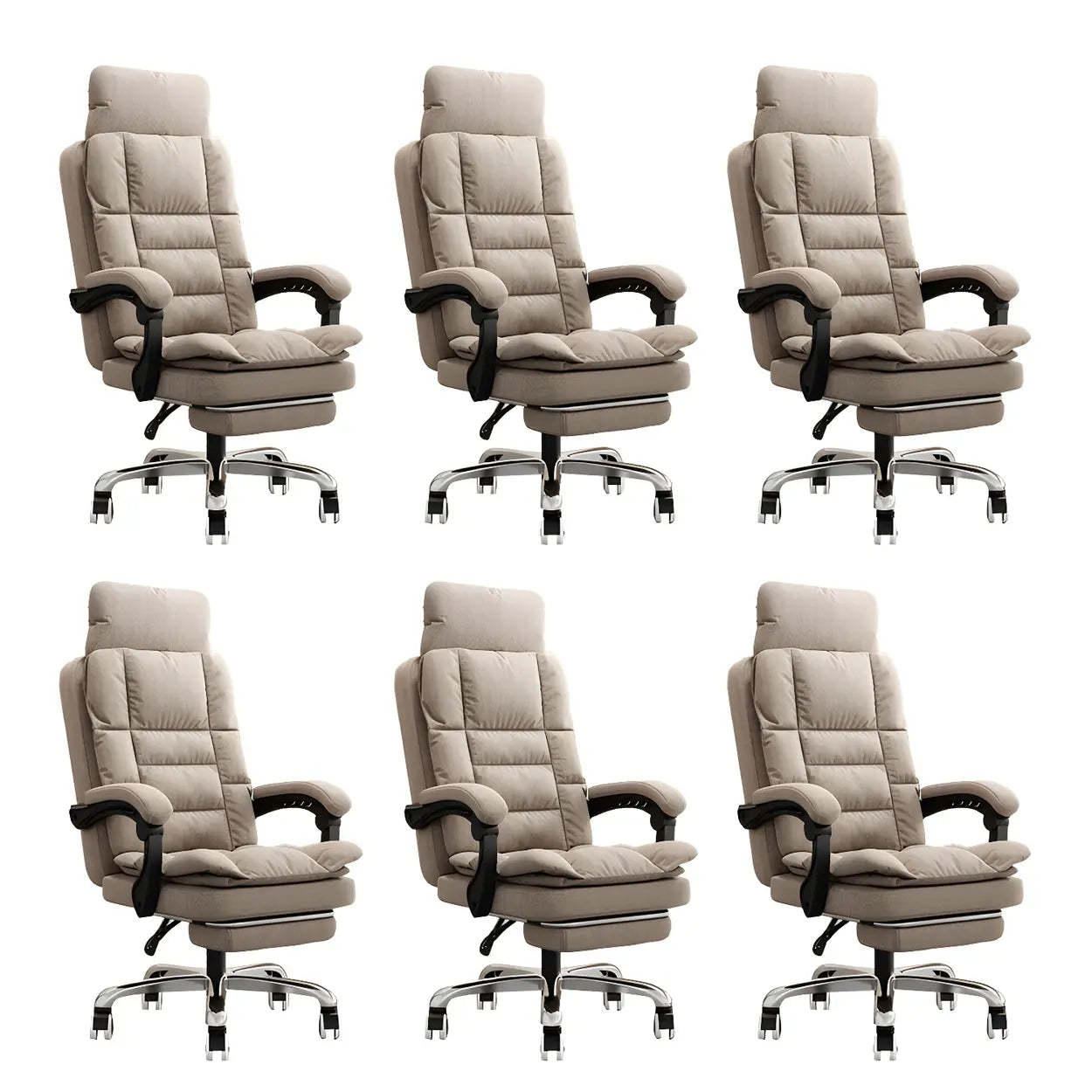 Modern High-Back Linen Swivel Ergonomic Office Chair