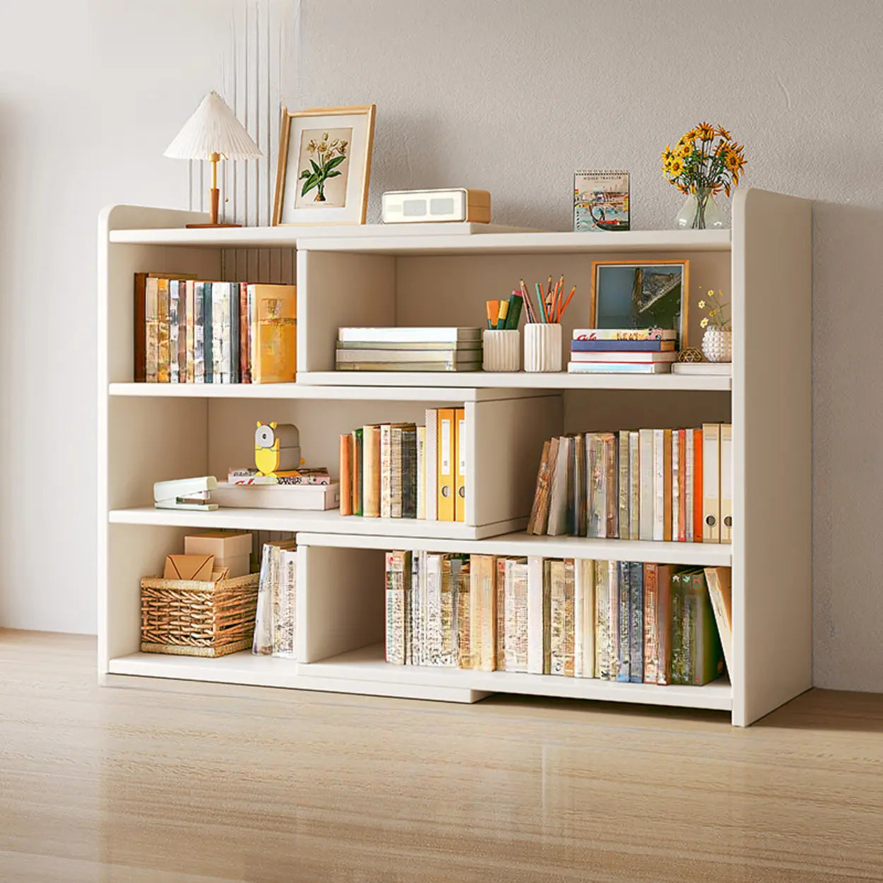 Horizontal Wooden Closed-Back Bookcase