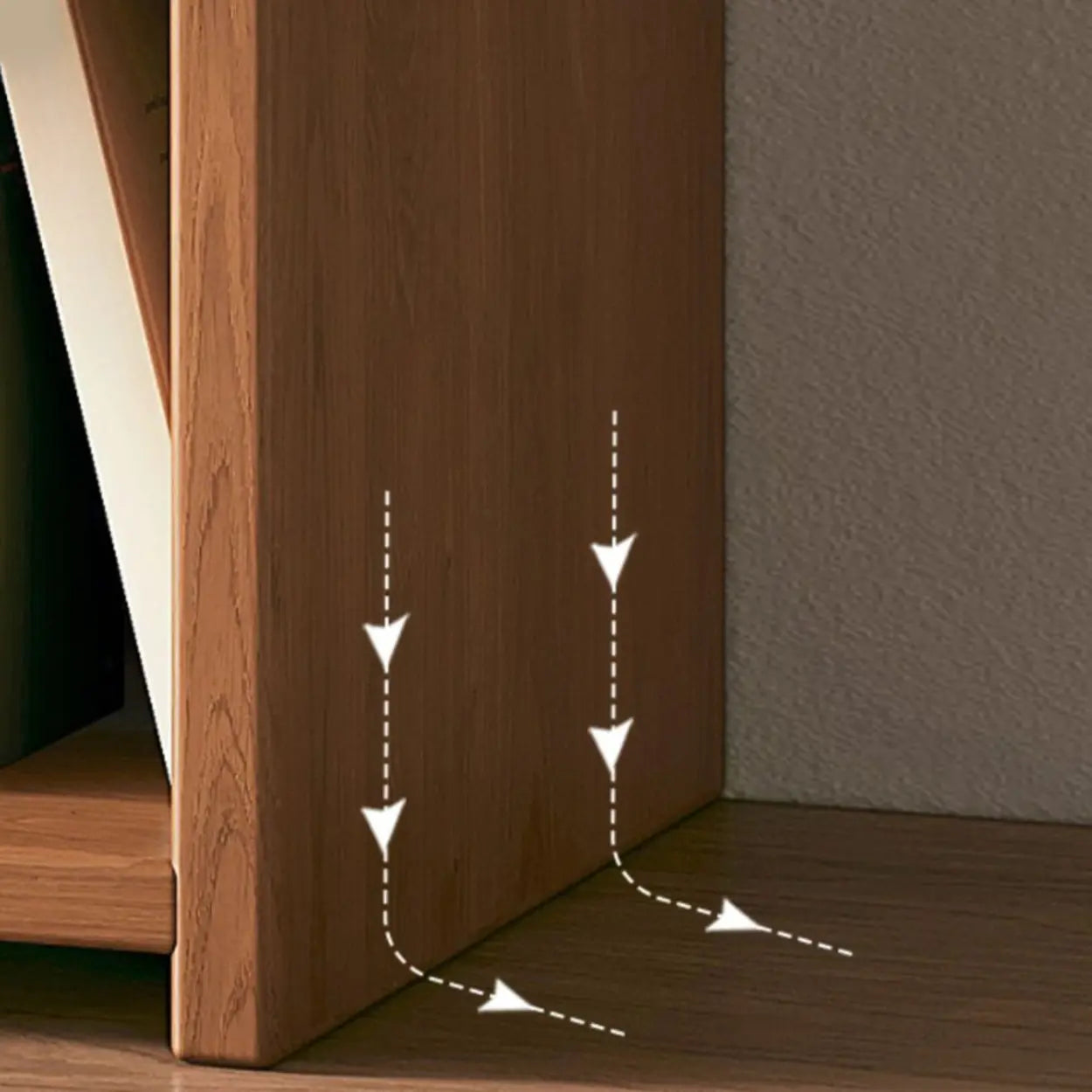 Horizontal Wooden Closed-Back Bookcase