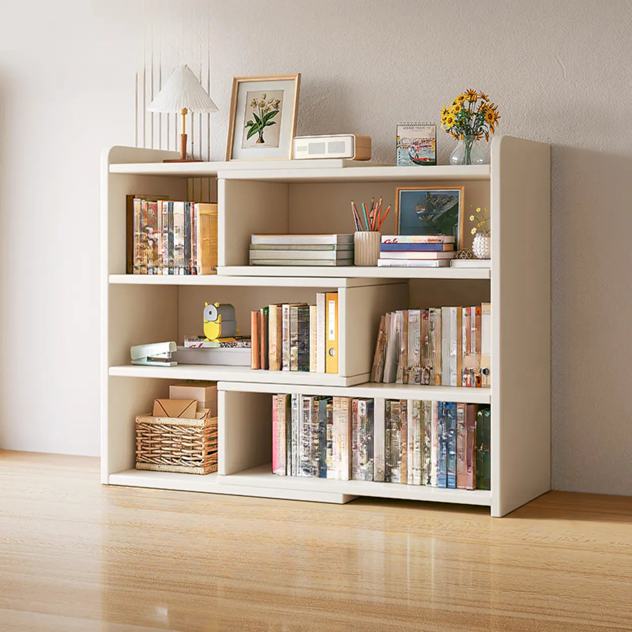 Horizontal Wooden Closed-Back Bookcase