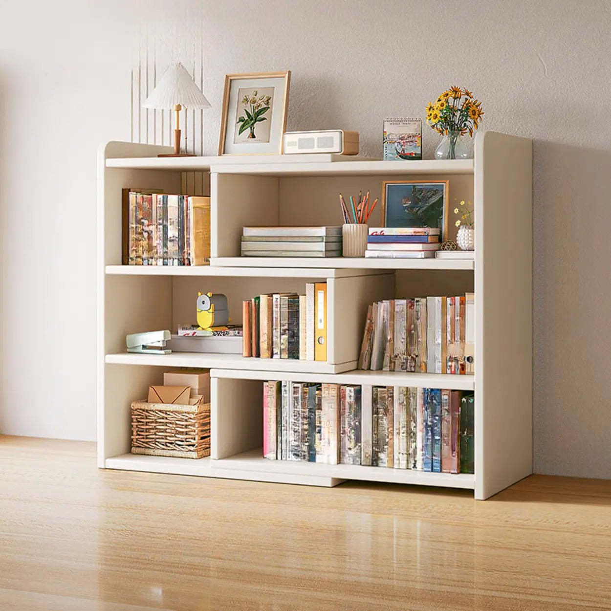 Horizontal Wooden Closed-Back Bookcase