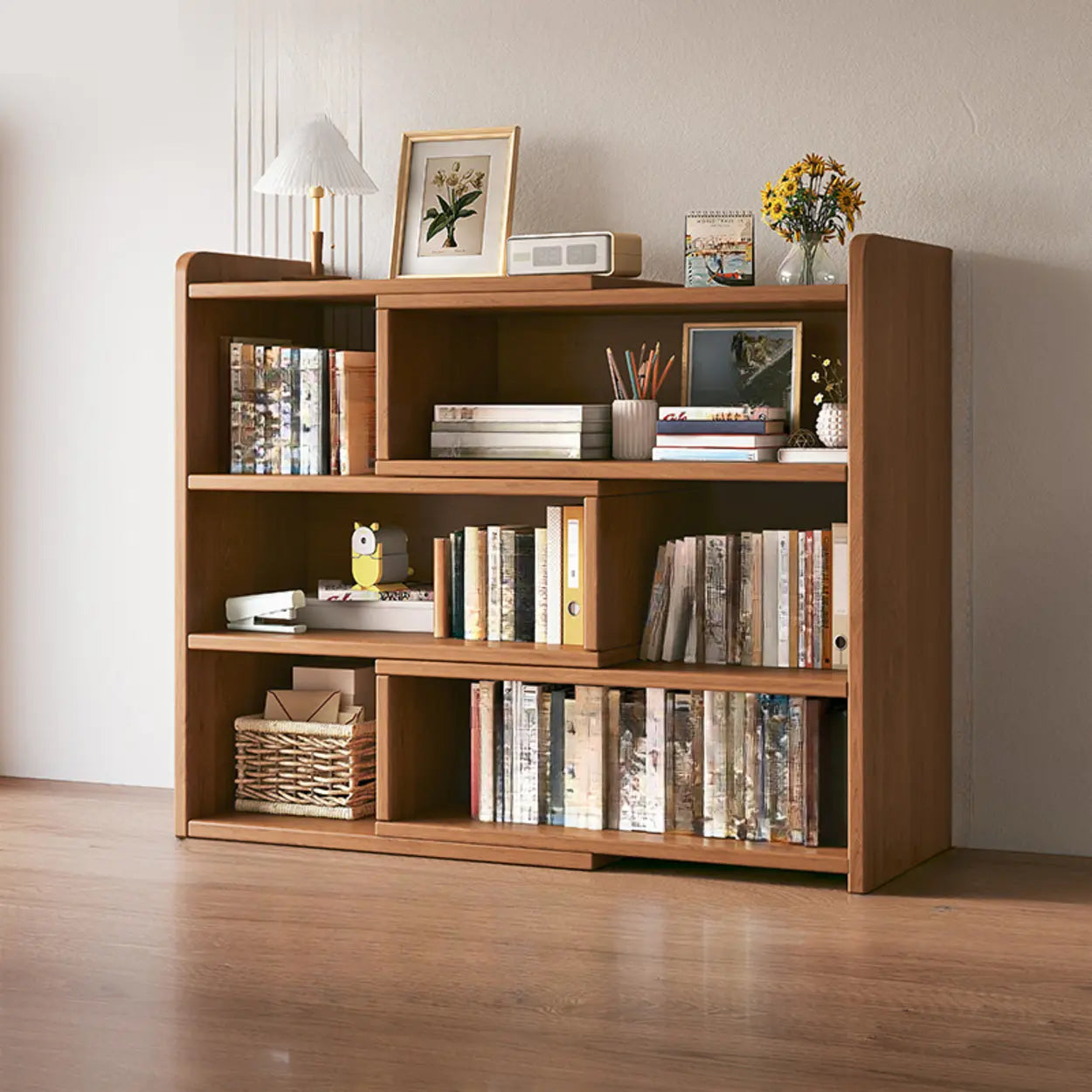 Horizontal Wooden Closed-Back Bookcase