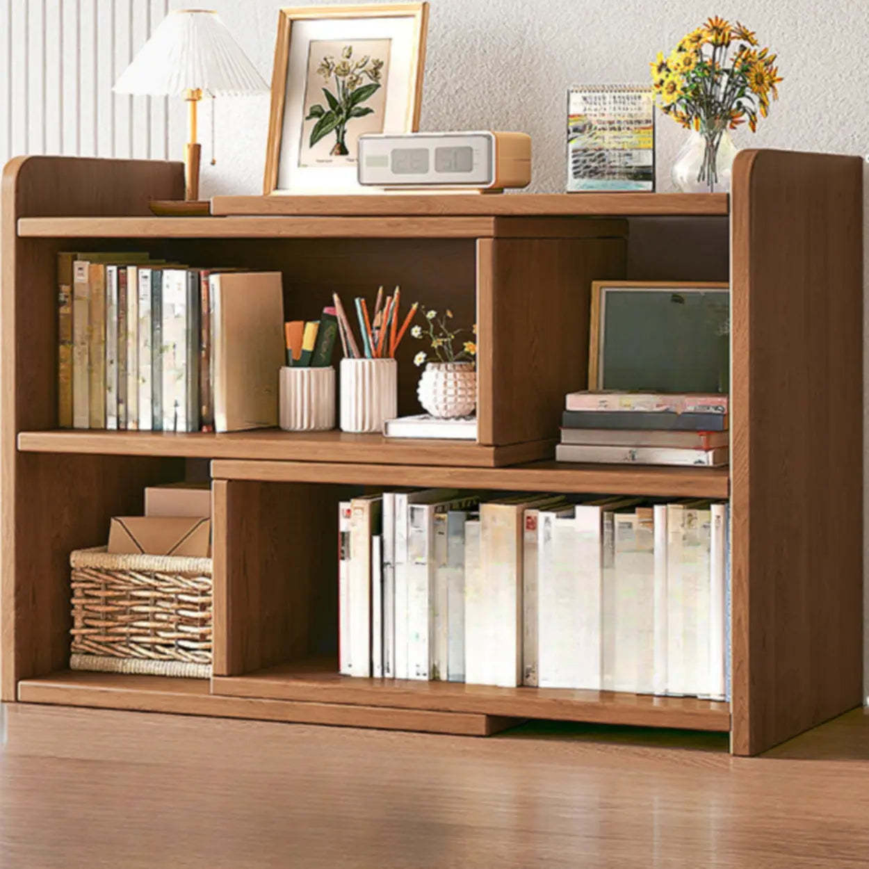 Horizontal Wooden Closed-Back Bookcase