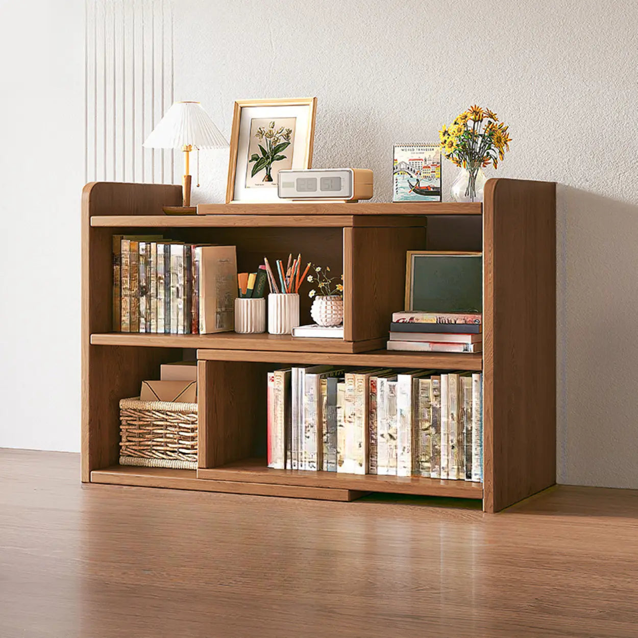 Horizontal Wooden Closed-Back Bookcase