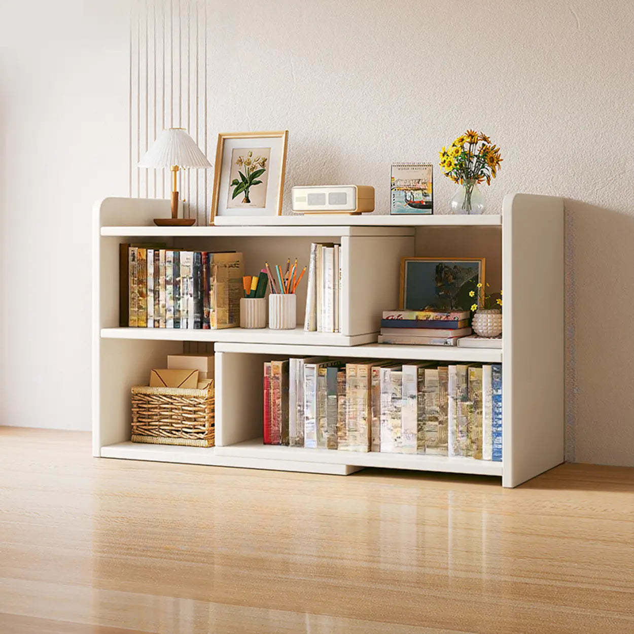 Horizontal Wooden Closed-Back Bookcase