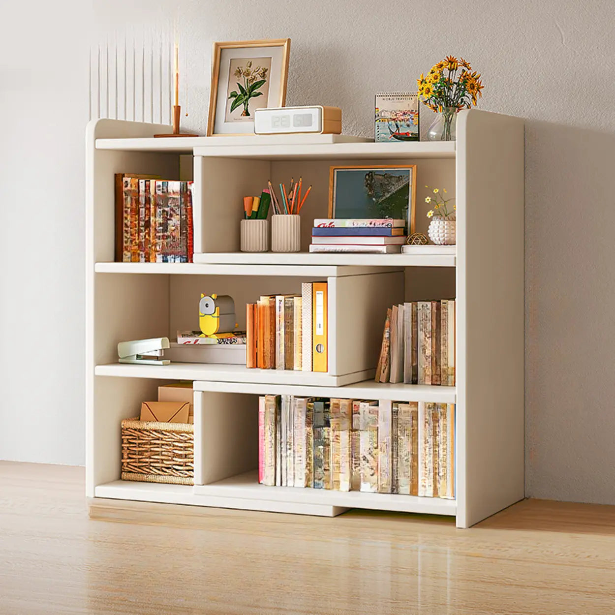 Horizontal Wooden Closed-Back Bookcase