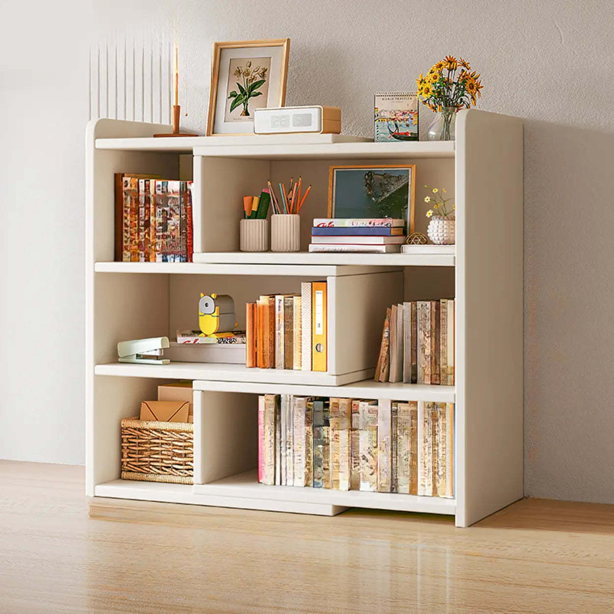Horizontal Wooden Closed-Back Bookcase