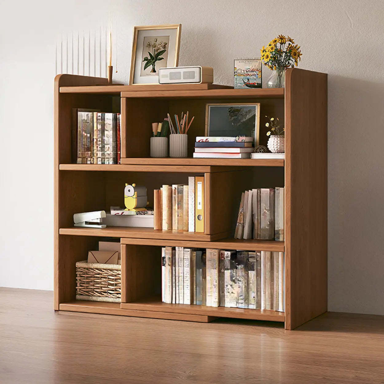 Horizontal Wooden Closed-Back Bookcase