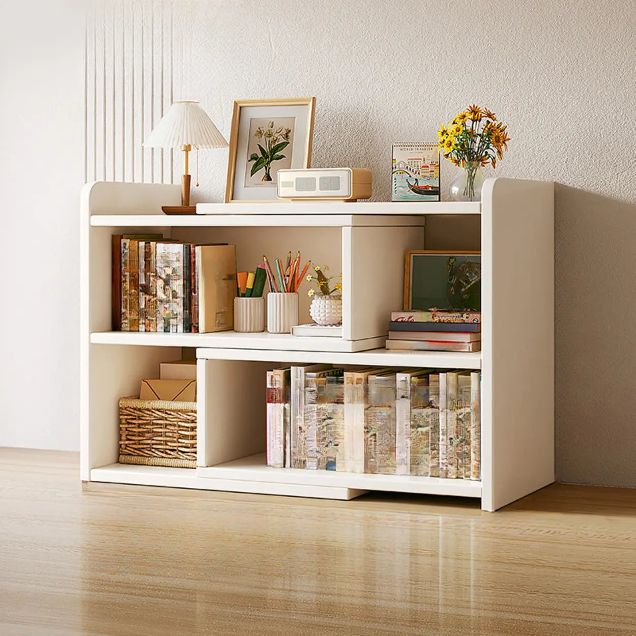 Horizontal Wooden Closed-Back Bookcase