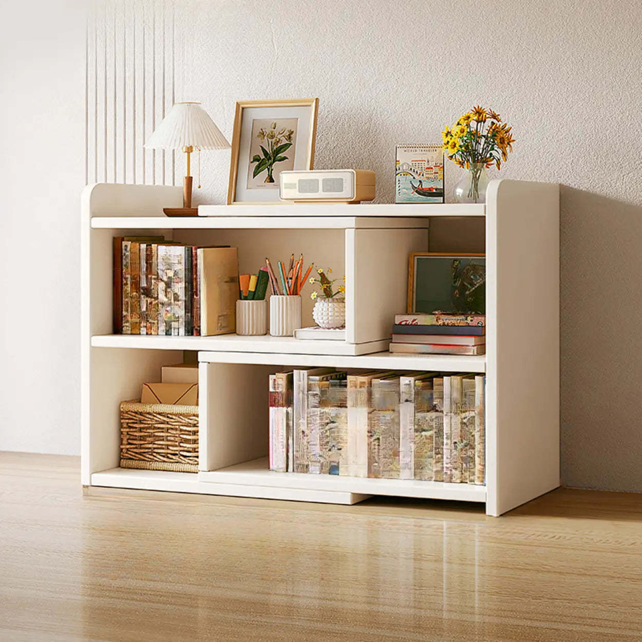 Horizontal Wooden Closed-Back Bookcase