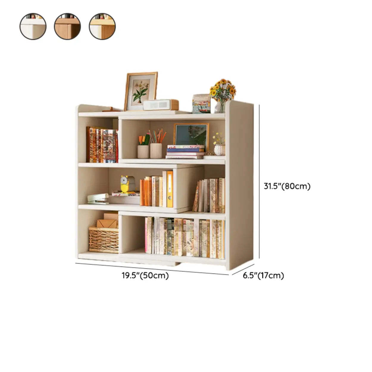 Horizontal Wooden Closed-Back Bookcase