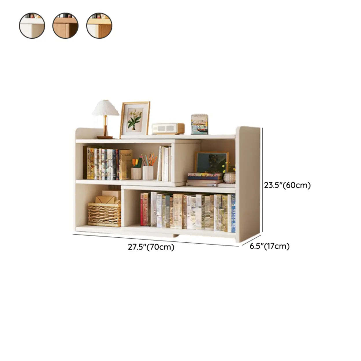 Horizontal Wooden Closed-Back Bookcase