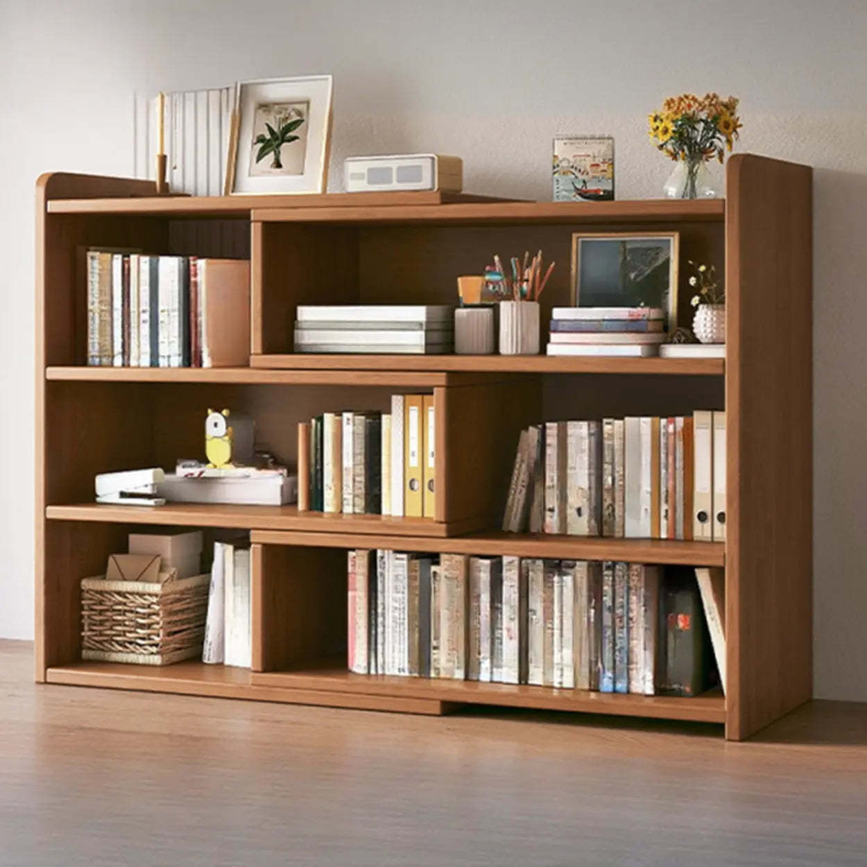 Horizontal Wooden Closed-Back Bookcase