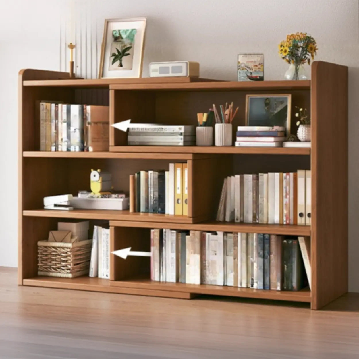 Horizontal Wooden Closed-Back Bookcase